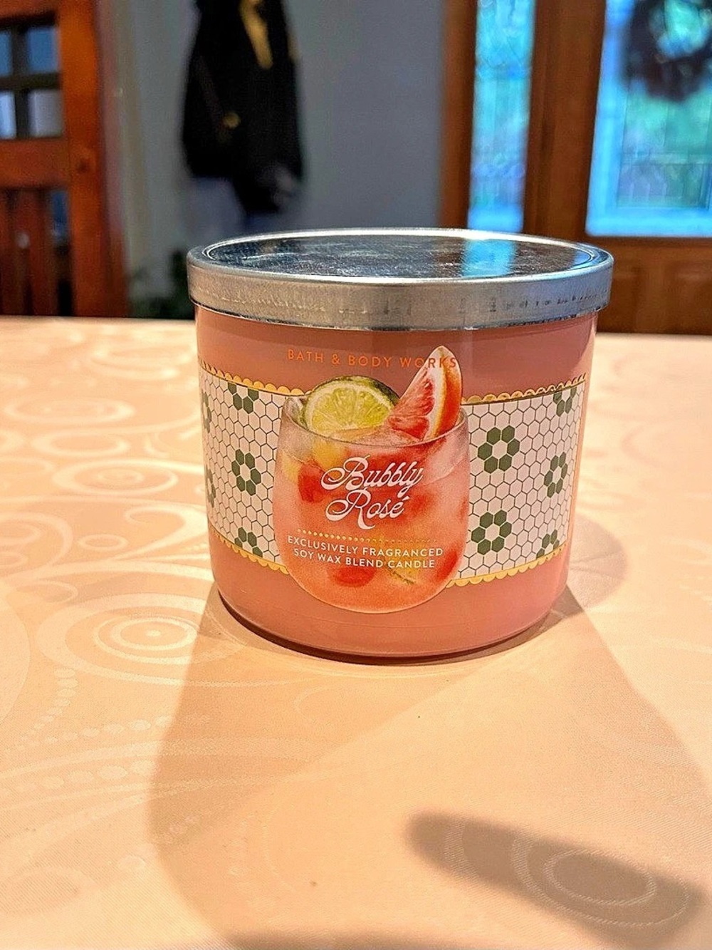 Bath & Body Works Bubbly Rosé 3-Wick Candle Pink - New